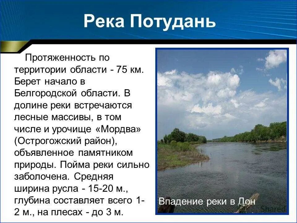 Водные богатства воронежской области. Потудань река реки Воронежской области. Река Потудань Белгородская область. Самые крупные реки Воронежской области. Сообщение о реке Воронежской области.