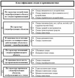 Механизм образования и классификация следов отображений