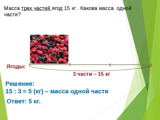 Ягода части слова. Части ягоды. Задачи на массу 3 класс. Картинки состоящие из 3 частей ягоды. Какова масса ягоды вишни.