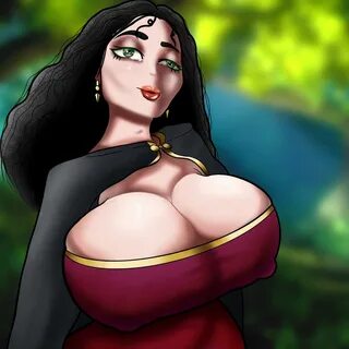 tommogachi, mother gothel, tangled, big breasts, black hair, clothed female...