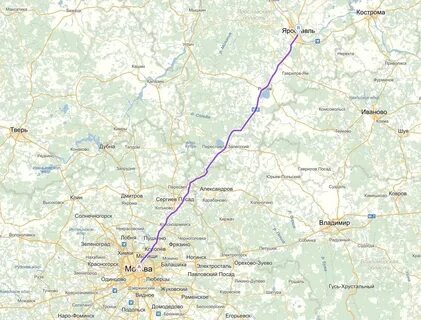 Сколько километров до ярославля на машине