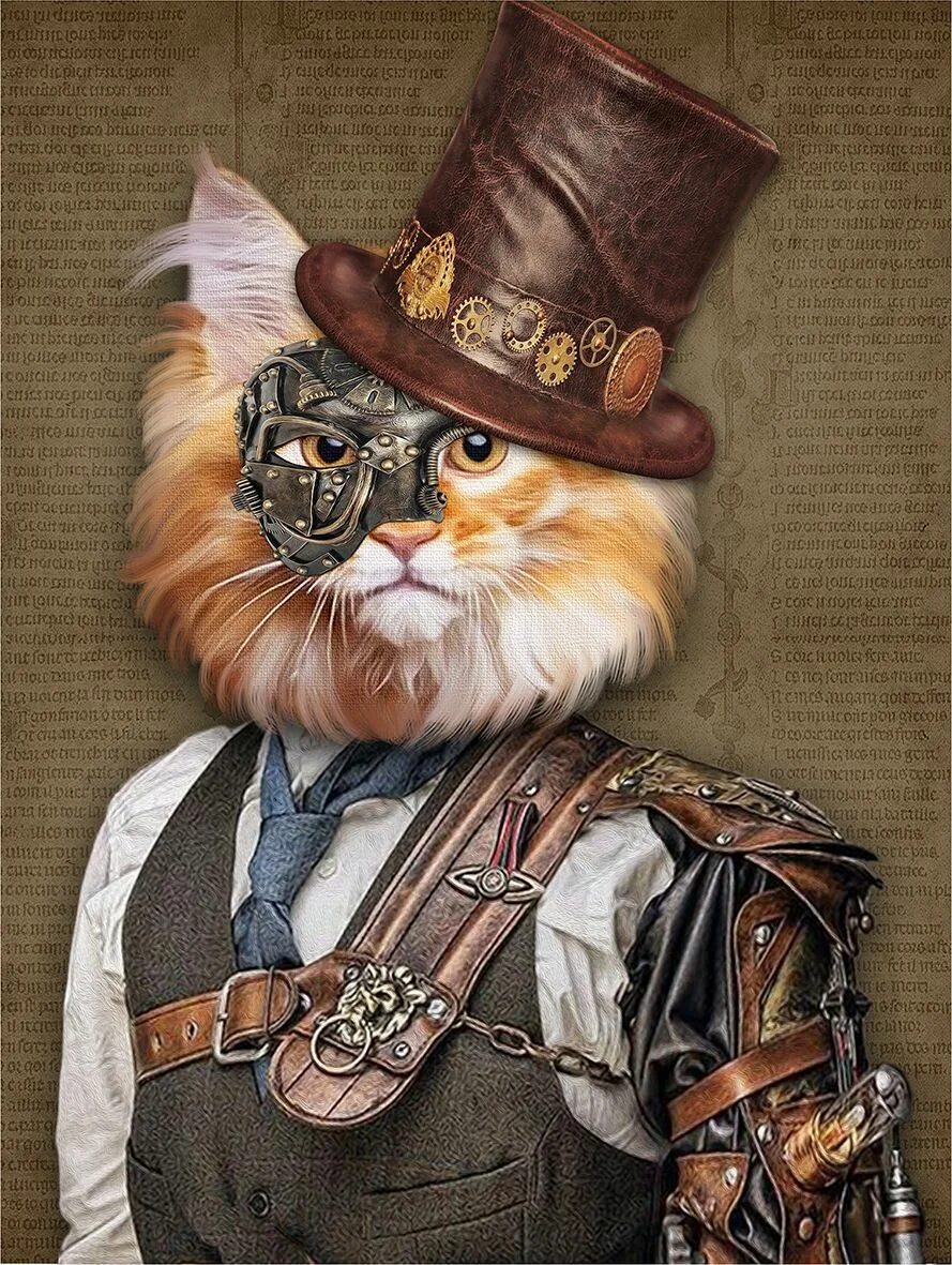 Стимпанк животные. Кот стимпанк арт. Стимпанк кот. Иллюстрации в стиле стимпанк. Стимпанк кот.