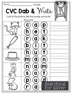 Cvc worksheets for kids