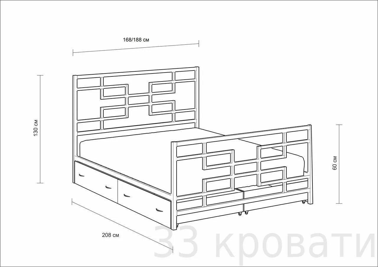 Кровать из профильной трубы чертеж Как сделать кровать из профильной трубы 180 чертежей и фото