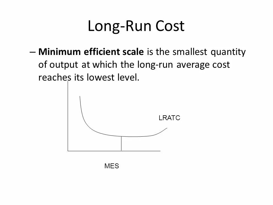 Long run it. Minimum efficient scale. long run. in the long run. long run cost and short run cost.