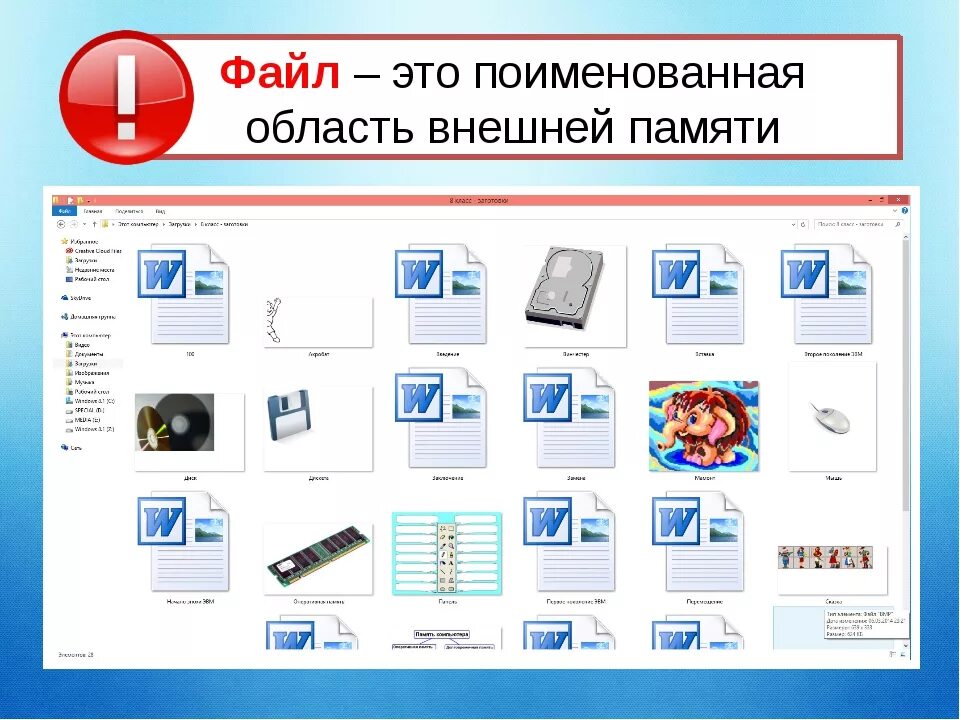 Поименованная область внешней памяти. Файл это в информатике. Файл определение в информатике. Файл это в информатике 7 класс. Файлы с изображением Информатика.