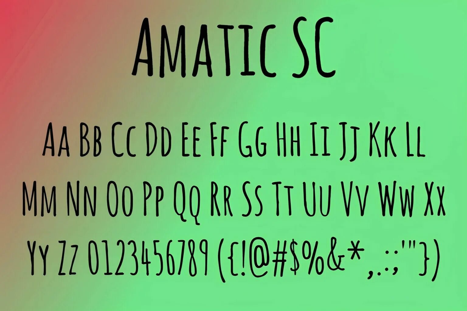 Шрифт amatic sc