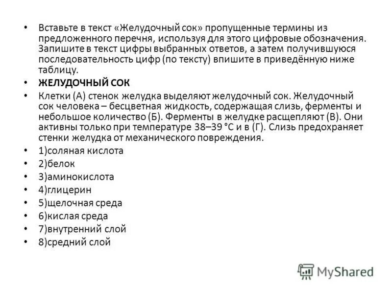вставьте в текст пропущенные термины. вставьте в текст пропущенные термины. вставьте в текст пропущенные термины из предложенного перечня. вставьте в текст пропущенные термины из предложенного перечня. вставьте в текст желудочный сок пропущенные термины.