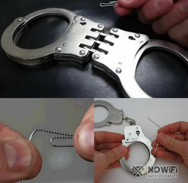 Наручники без ключа. Фиксатор наручники + оковы NTB-80581. Скрепка и наручники. Строение наручников.