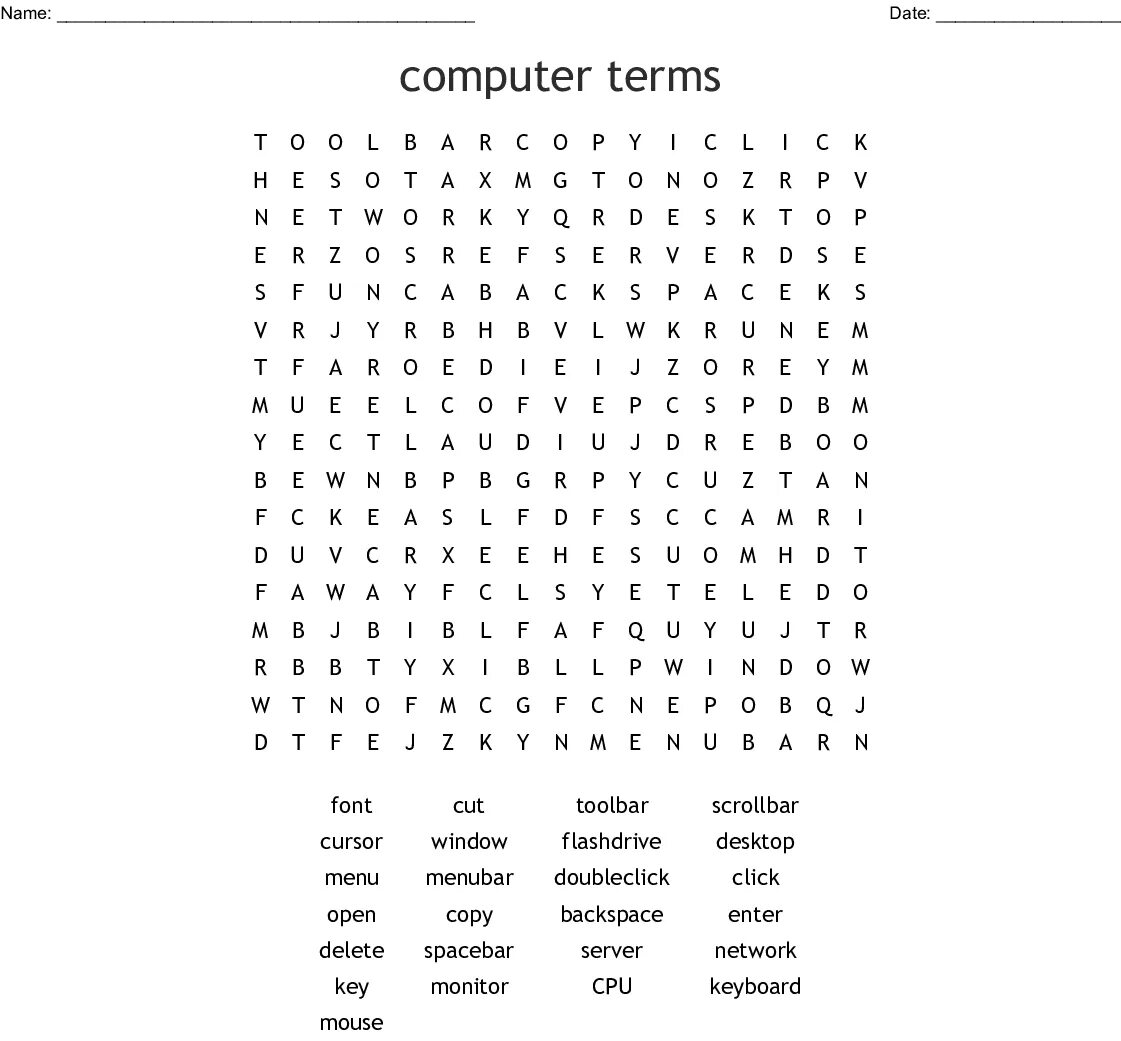 Word searching app. Wordsearch computer. computer basics wordsearch. technology wordsearch. word search computer.