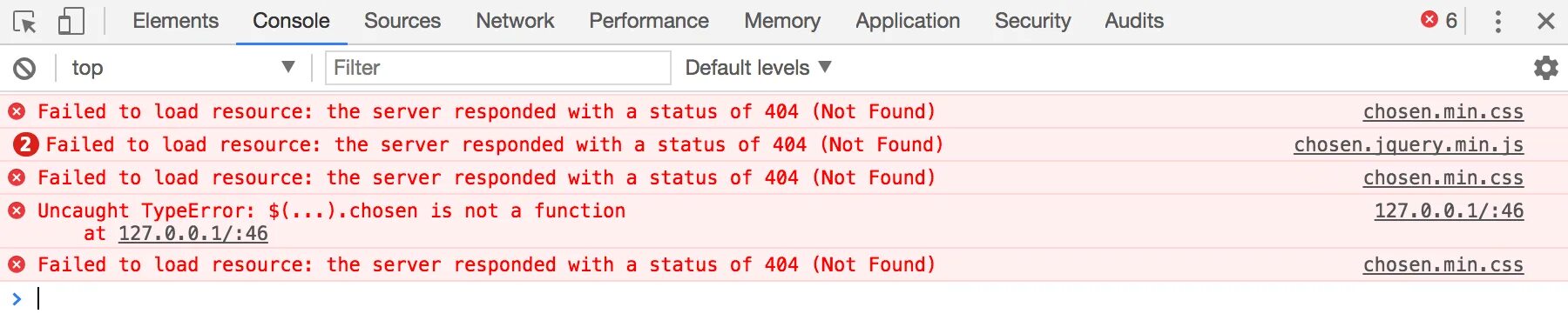 Failed to load resource: the Server responded with a status of 404 (not found). Failed to load. Not found CSS. Failed to load the specified file.