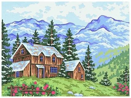 Дом на горах рисунок