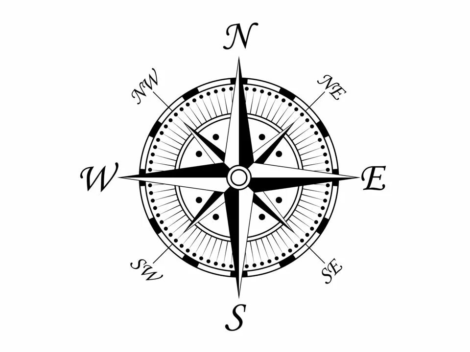 Символ компаса. Компас рисунок. Направление севера. Компас на карте.