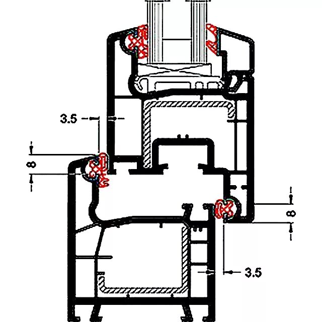 Уплотнитель притвора. Контур уплотнения окна ПВХ. Уплотнитель KBE 228. Уплотнение окон ПВХ схема установки. Уплотнитель притвора схема.