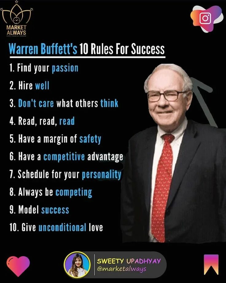 Warren buffet rules in 8 minutes. Warren buffett meaning sentences.