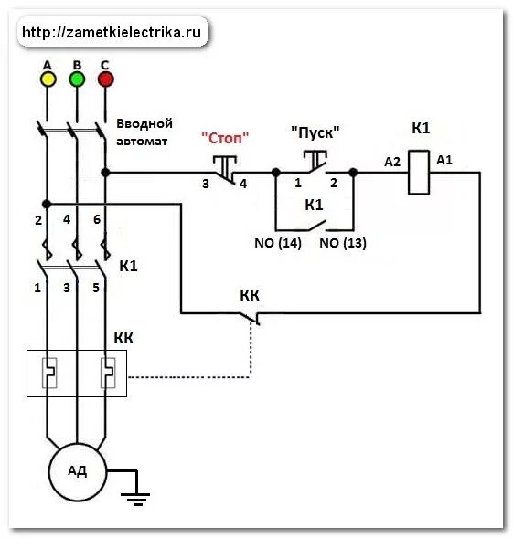 Пускатель электромагнитный 220в схема подключения. Схема подключения трехфазного двигателя через магнитный пускатель 220. Схема пуска электродвигателя 220в. Схема подключения трёхфазного электродвигателя на 380 через пускатель. Схема пуск стоп двигателя