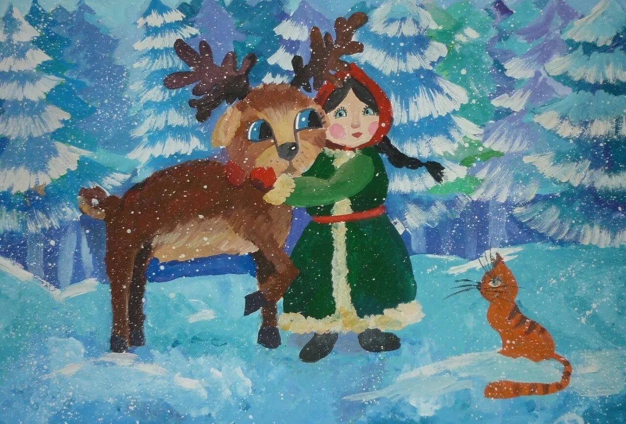 большая книга зимних сказок. серебряное копытце. зимние рисунки. новый год книги.