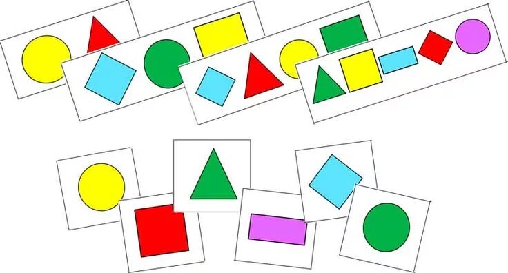 Игра собирать геометрические фигуры. Игра повтори по образцу для дошкольников. Карточки с геометрическими фигурами. Ряд из геометрических фигур. Геометрические фигурки в ряд.