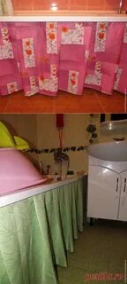 Шторки под ванной своими руками