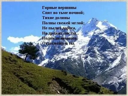 Стихотворения лермонтова о горах