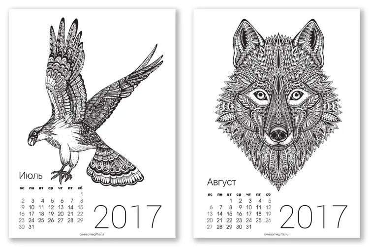 Календарь-раскраска Цветы. Календарь настенный на 2018 год, купить в Костроме - 
