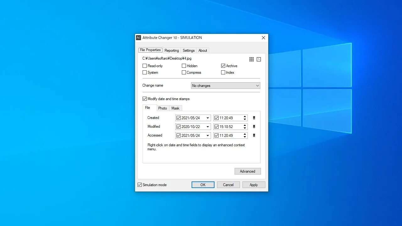Change data file. Change data file