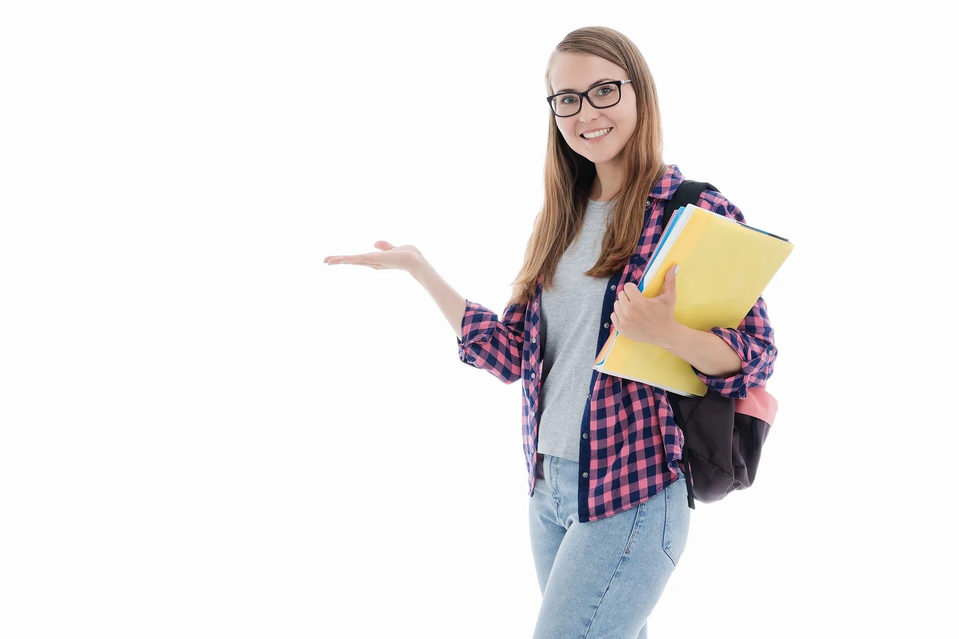 She a new student. Студентьына белом фоне. Студентка с книжками. Девушка с учебниками. Студентка на белом фоне.