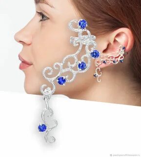 Серьги каффы из серебра