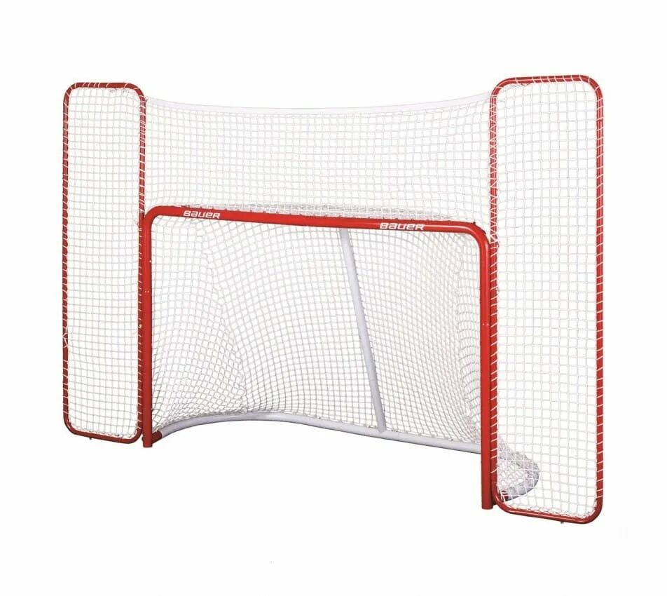 Ворота в хоккее с шайбой. Ворота Bauer Hockey goal with Backstop. Хоккейные ворота Bauer Performance w Backstop. Хоккейные ворота мини хоккей Bauer. Ворота хоккейные с сеткой 1,83 Mad guy.