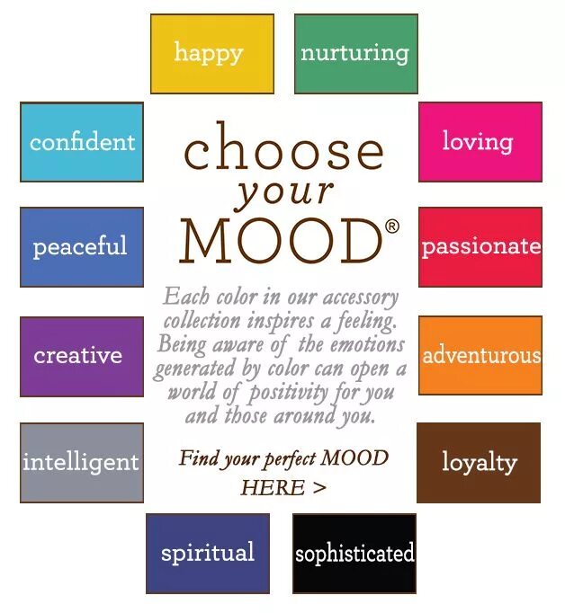 Choose your favorite. Choose your mood. Color mood. Choose your mood today. Choose Color.