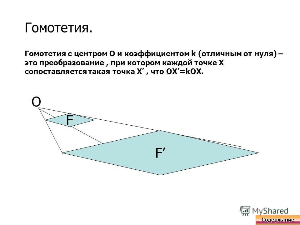 Гомотетия с центром в точке