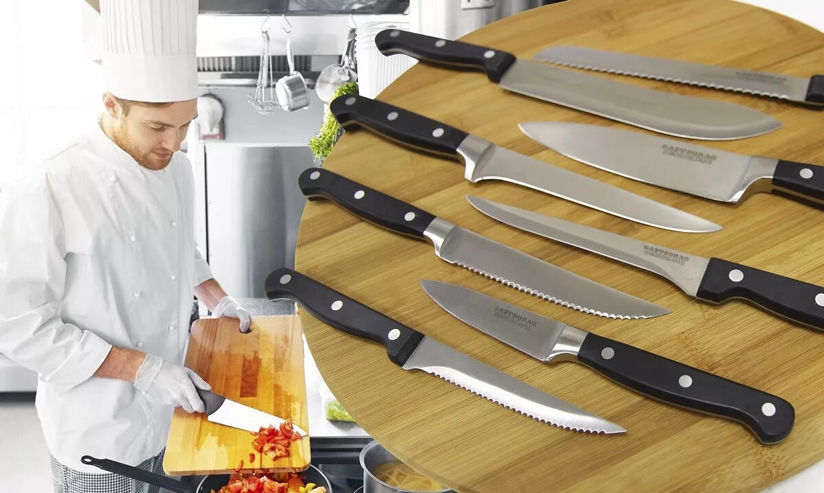 Нож поварской профессиональный. Кухонный разделочный нож. Кухонные профессиональные поварские ножи. Повар с ножом. Набор разделочных ножей