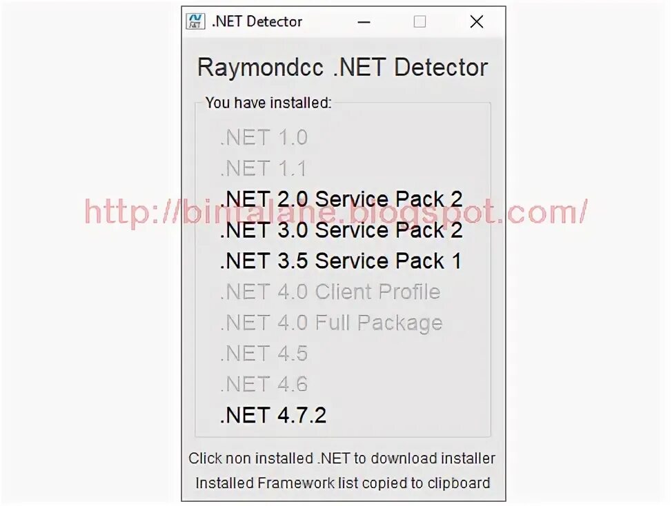 Net version detector. Net version detector