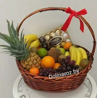 Оформление корзины с фруктами