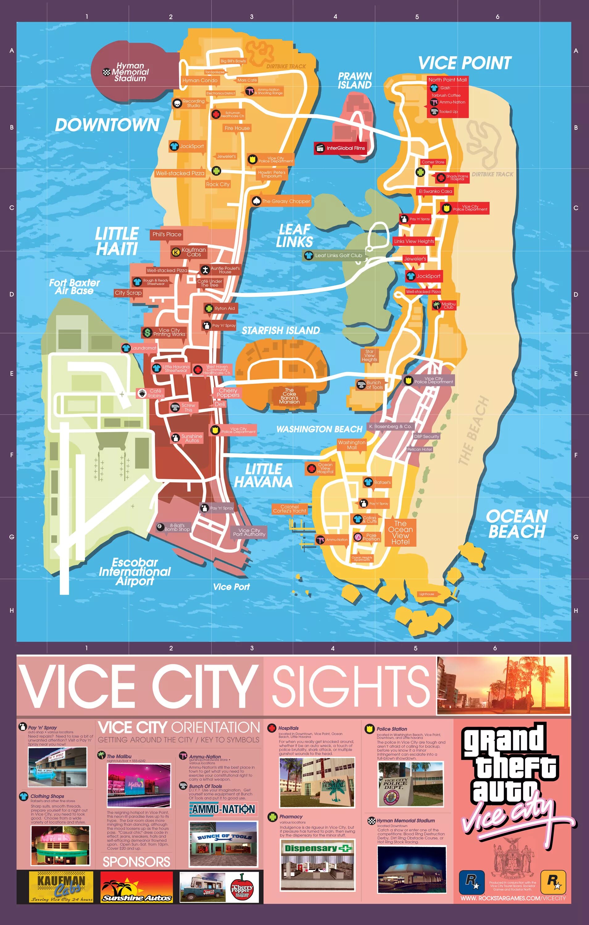 Карта вай сити. Grand Theft auto: vice City карта. GTA 3 vice City карта. Vice City карта города. Карта уникальных прыжков GTA vice City.