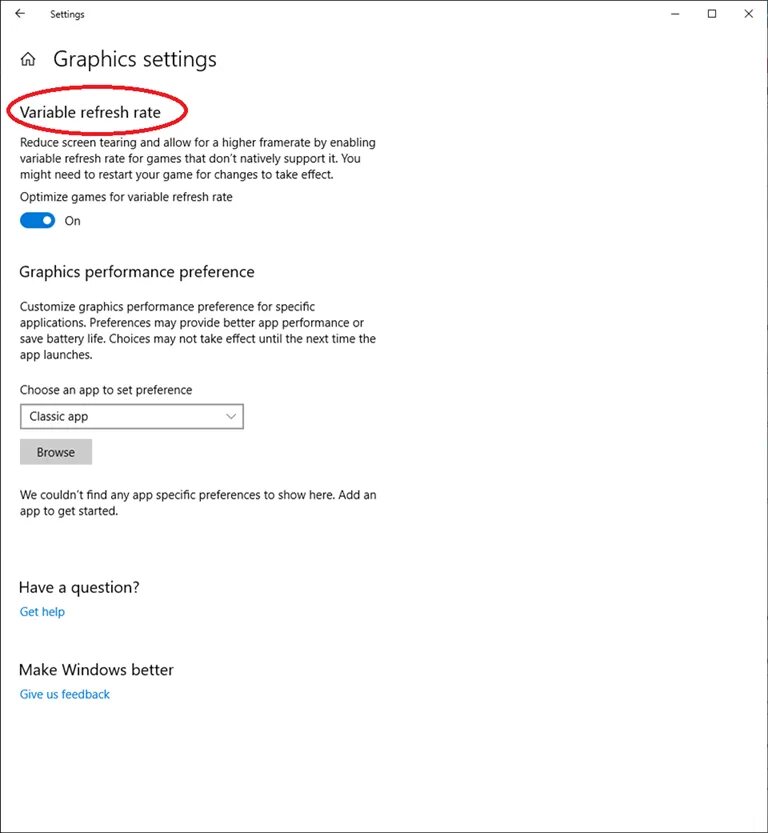 Error load settings windows 10. Variable refresh rate. graphics settings windows 10. переменная частота обновления windows 10. переменная частота обновления windows 11.
