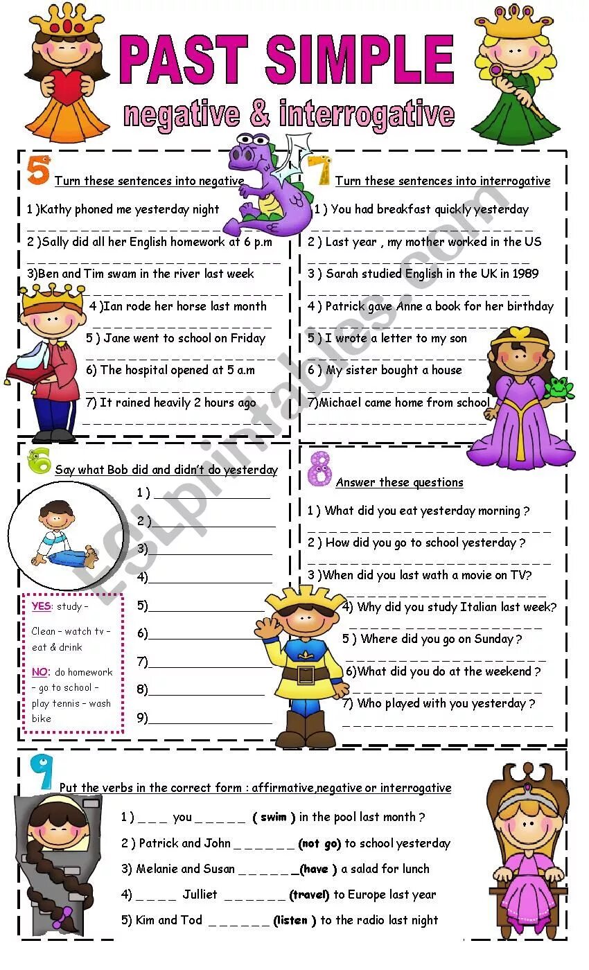2 make the sentences interrogative. Past simple Regular verbs negative and questions Worksheets. Past simple Regular verbs negative Worksheets for Kids. Past simple вопросы Worksheets. Past simple affirmative and negative Worksheets.