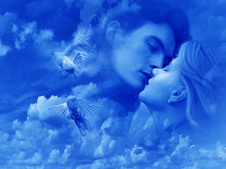 Влюбленные в небо. Красивые сны про любовь. Поцелуй в небе. Влюбленные ангелы.