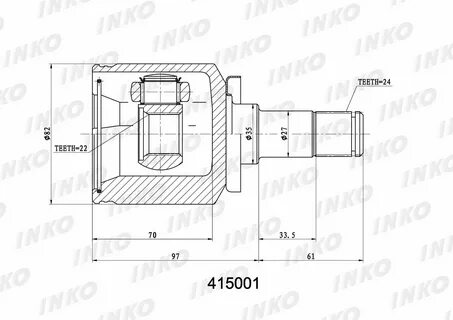 Наружный шрус 2108 размеры