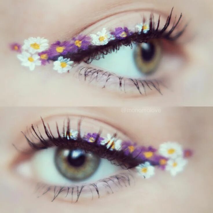 #Flower eyebrows, purple flower crowns. Try this look on app Perfect365 Flower m