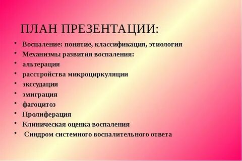 Тема воспаление