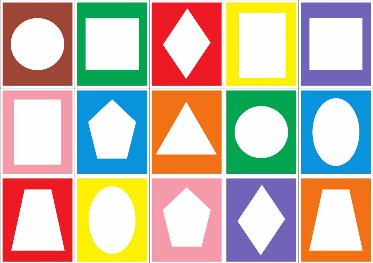 Формирование сенсорных эталонов у дошкольников. Предметы в форме геометрических фигур. Соотношение форм и цвета. Контрастные цвета. Цвета для дошкольников.
