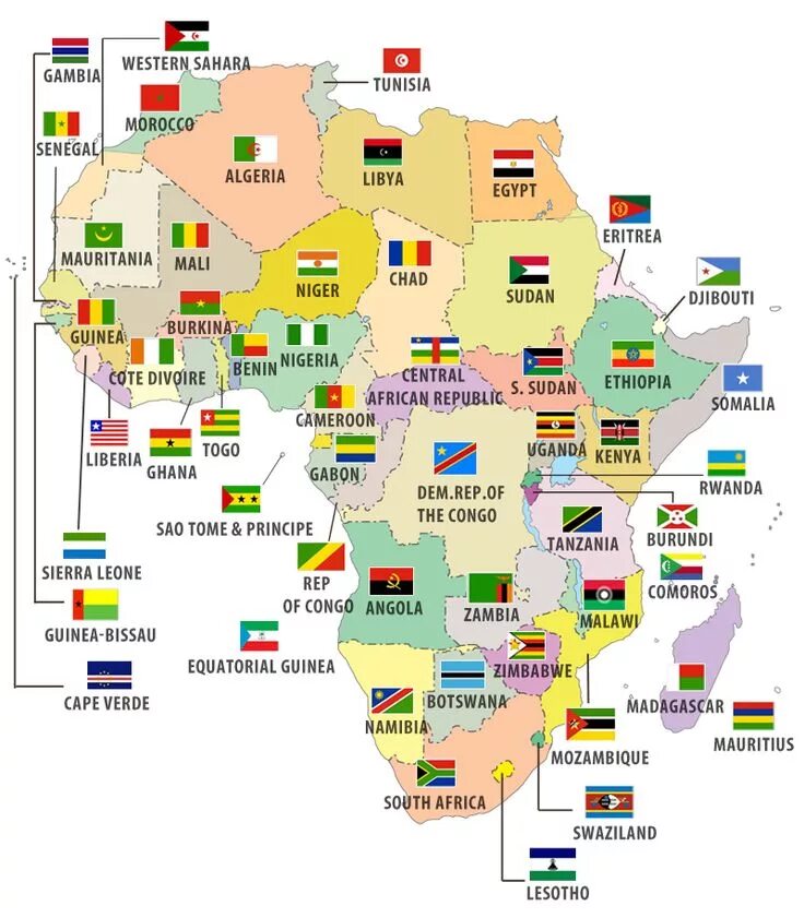 African countries. Карта Африки с флагами стран. Страны Африки. Флаги государств Африки. Флаги африканских стран на карте.