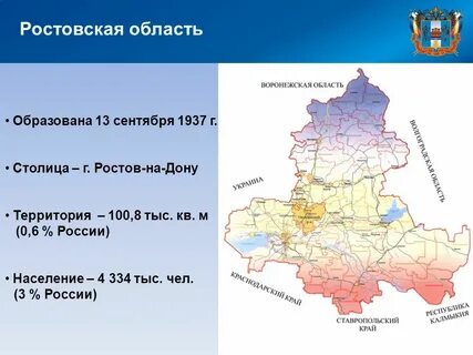 Ростовская область численность населения и площадь