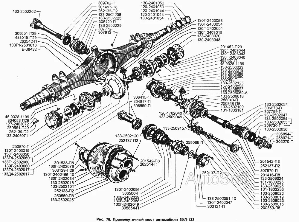 Редуктор среднего моста ЗИЛ 131 схема. Редуктор заднего моста ЗИЛ-5301 (ЗИЛ). Редуктор среднего моста ЗИЛ 131 схема номера подшипников. Схема трансмиссии ЗИЛ 133г40. Средний мост зил 131