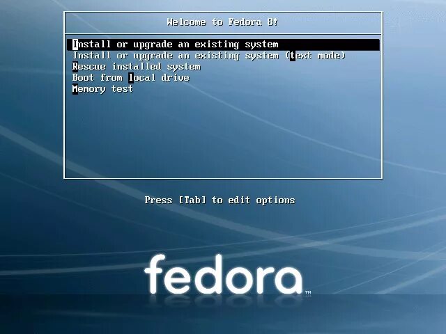 Boot sys. Fedora 8. fedora boot. fedora boot install options. fedora установка.