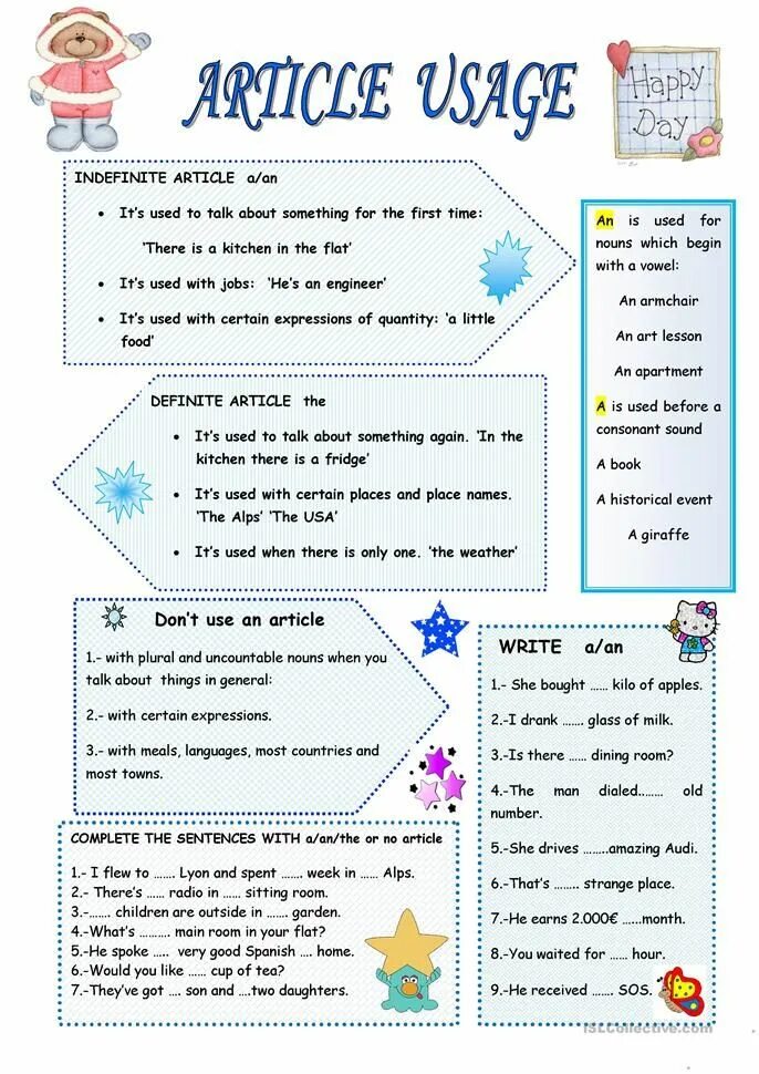 Articles with place names. Exercises for articles. articles with names. articles worksheets. definite article.