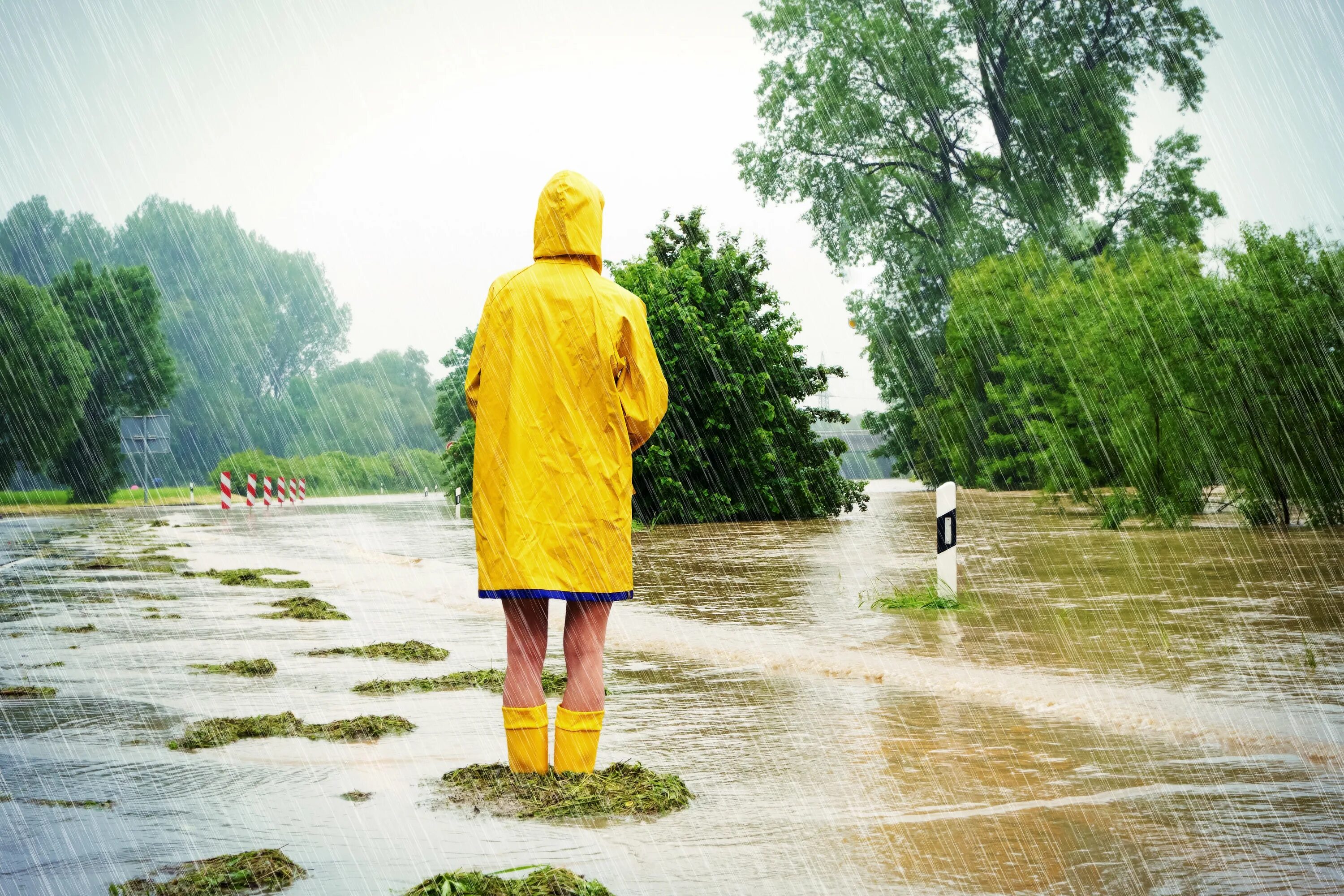 Working in the rain