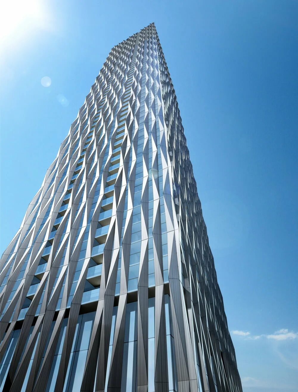 Высокий фасад. Небоскреб Ardmore Residence, Сингапур. Башни Абсолют Торонто. Современная архитектура. Высотные стеклянные здания.