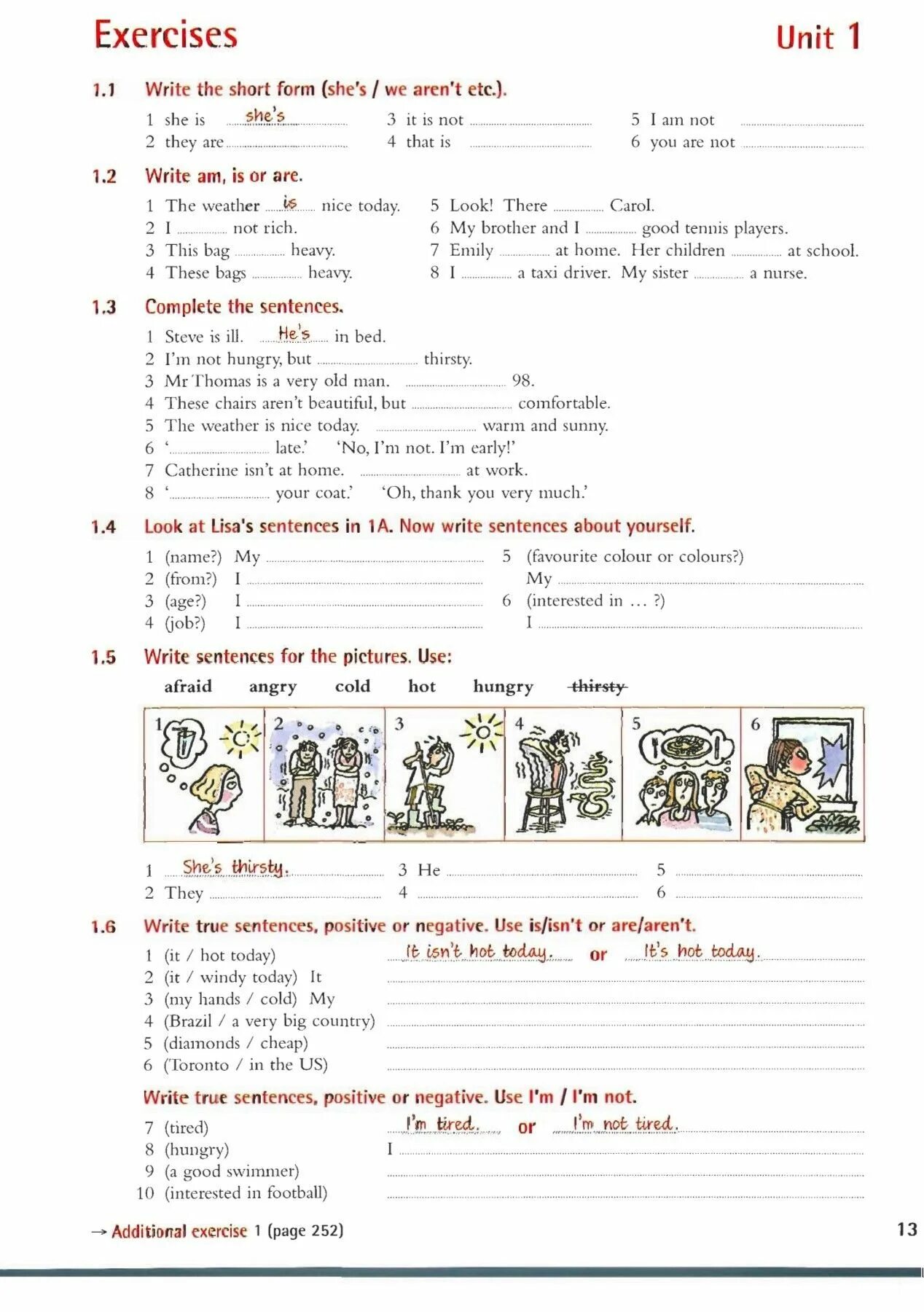 Английский язык exercises Unit 1 1.3. Exercises Unit ответы. Английский exercises Unit 1. Exercises Unit 1 ответы 1.1. Write the sentences in short forms